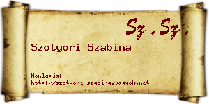 Szotyori Szabina névjegykártya