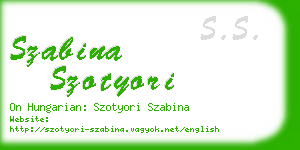 szabina szotyori business card